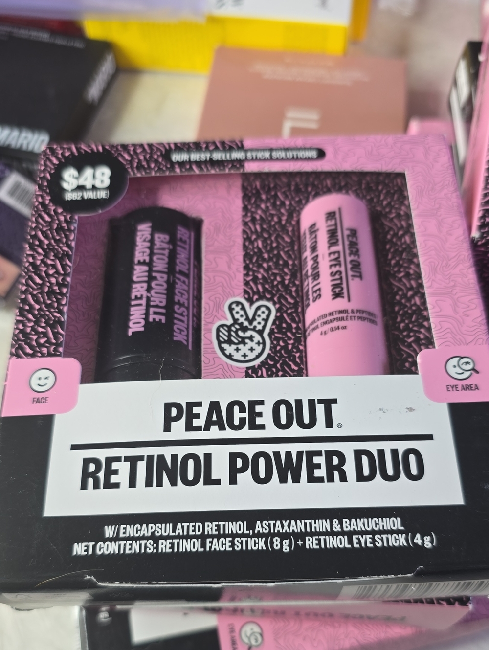 Peace Out Retinol Power Duo — Pink & Black Skin Repair Sticks